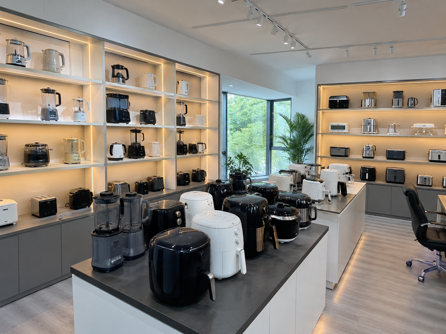 Small appliance showroom and sample room for model selection